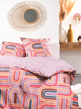 Parure de lit imprimé Graphique coton SUNSHINE SINA