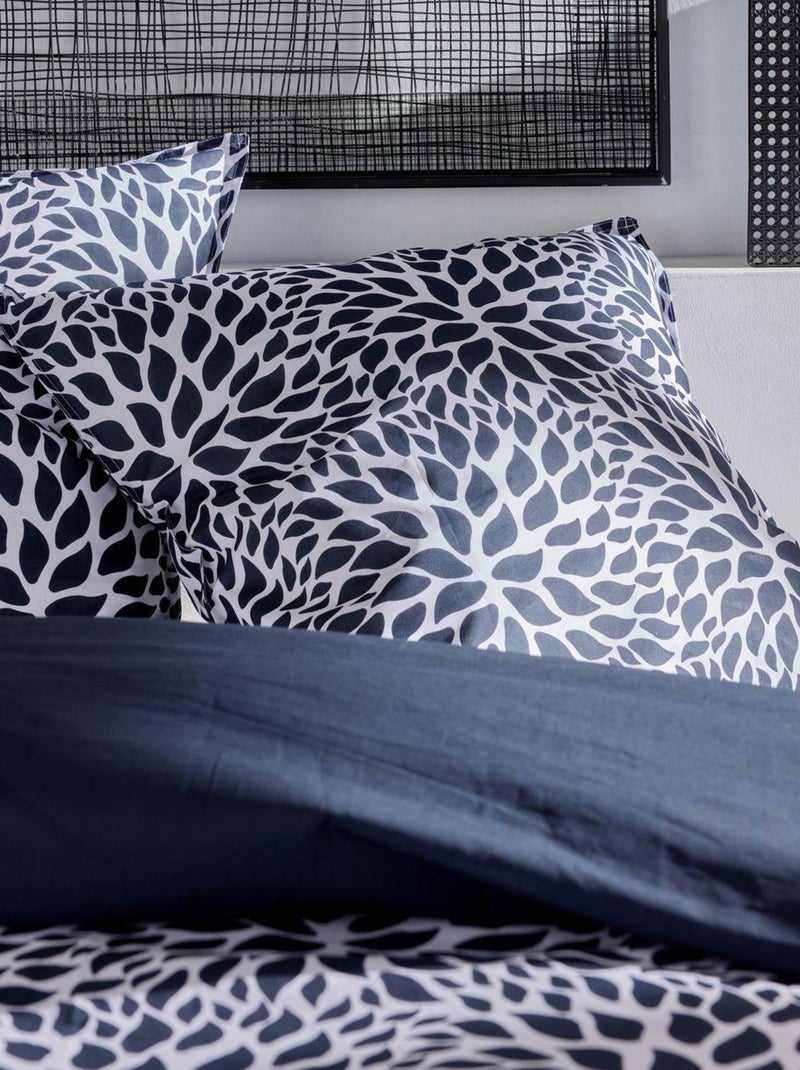 Parure de lit imprimé Graphique Coton SUNSHINE SOFIA Bleu marine - Kiabi