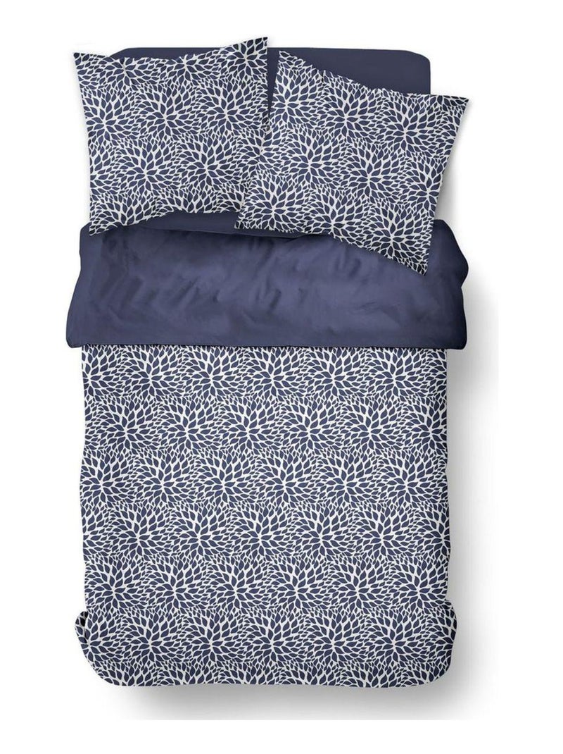 Parure de lit imprimé Graphique Coton SUNSHINE SOFIA Bleu marine - Kiabi