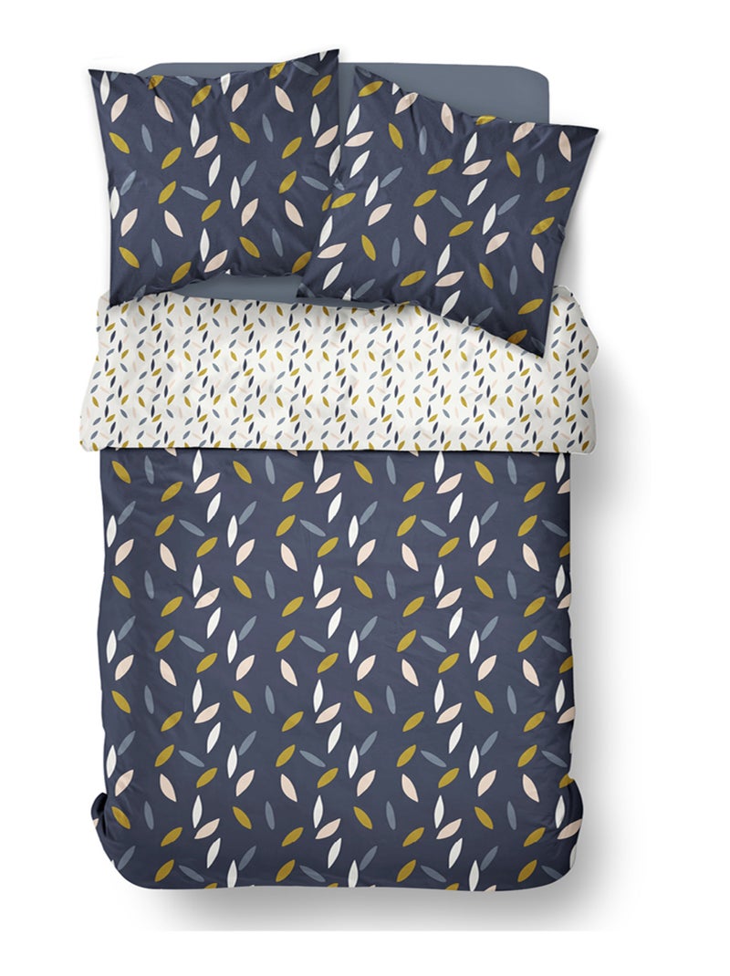 Parure de lit imprimé Graphique coton SUNSHINE VANA Bleu - Kiabi