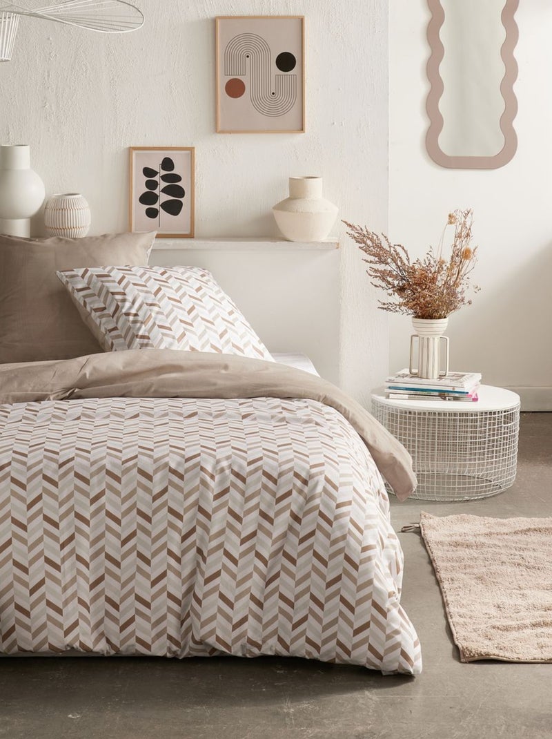 Parure de lit imprimé Graphique CRAZY CALYPSO Beige - Kiabi