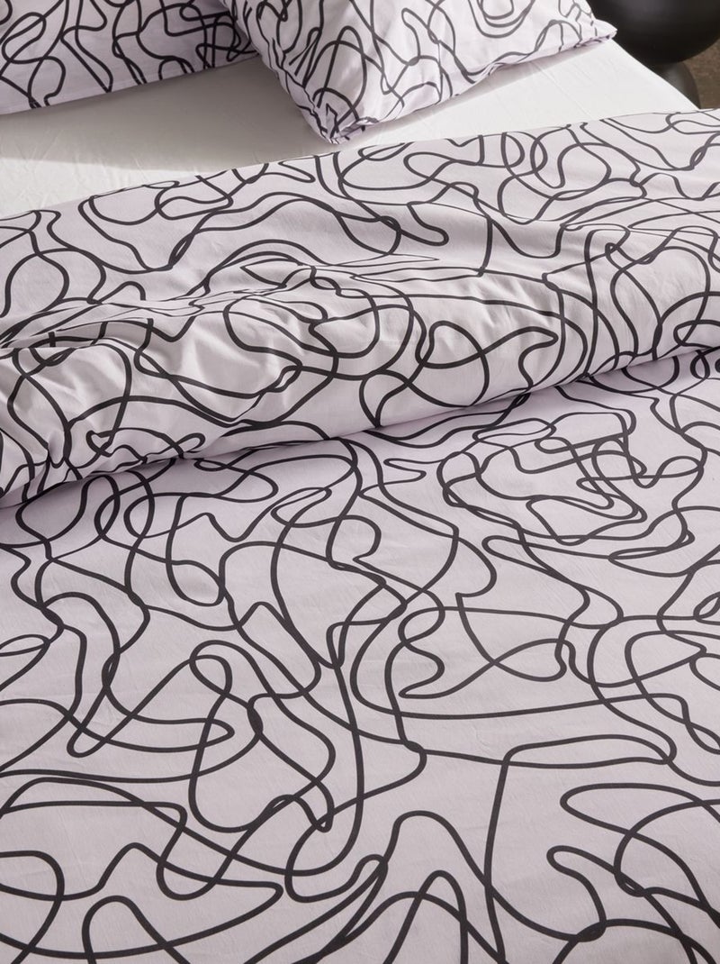 Parure de lit imprimé Graphique CRAZY LILIA Blanc - Kiabi