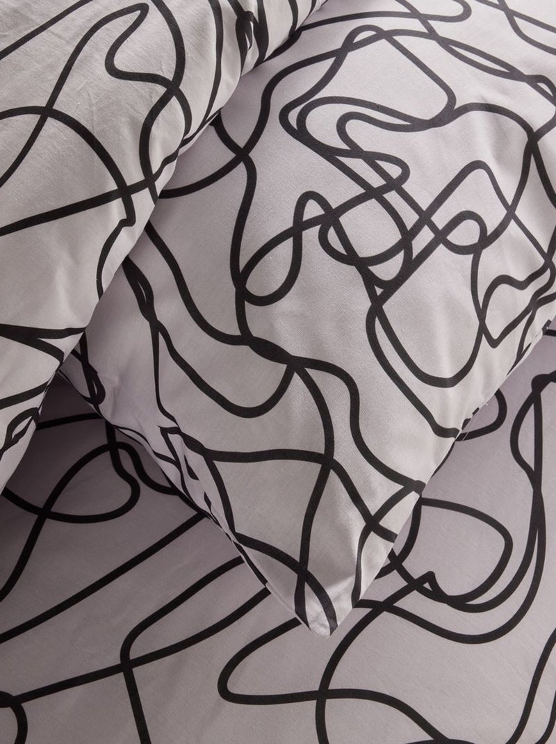 Parure de lit imprimé Graphique CRAZY LILIA Blanc - Kiabi