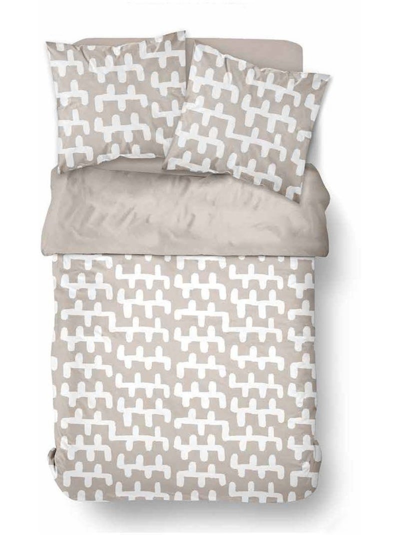 Parure de lit imprimé Graphique SUNSHINE AUGUSTINE Beige - Kiabi