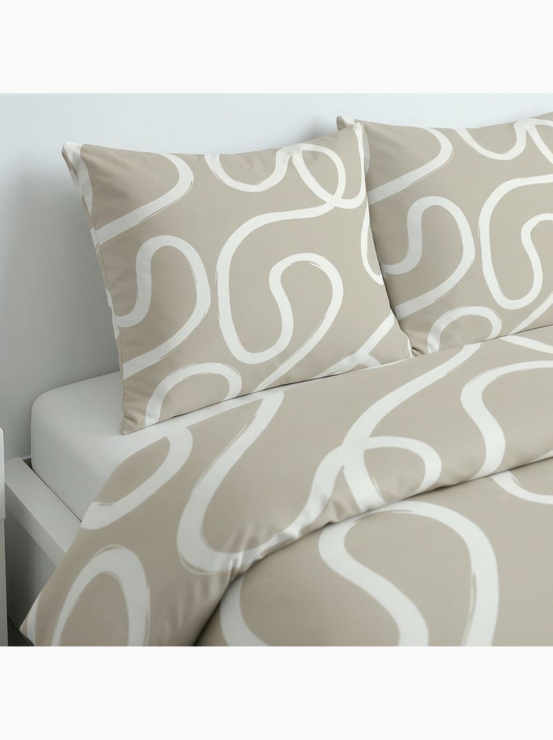 Parure de lit imprimé Graphique SUNSHINE EDMOND Beige - Kiabi