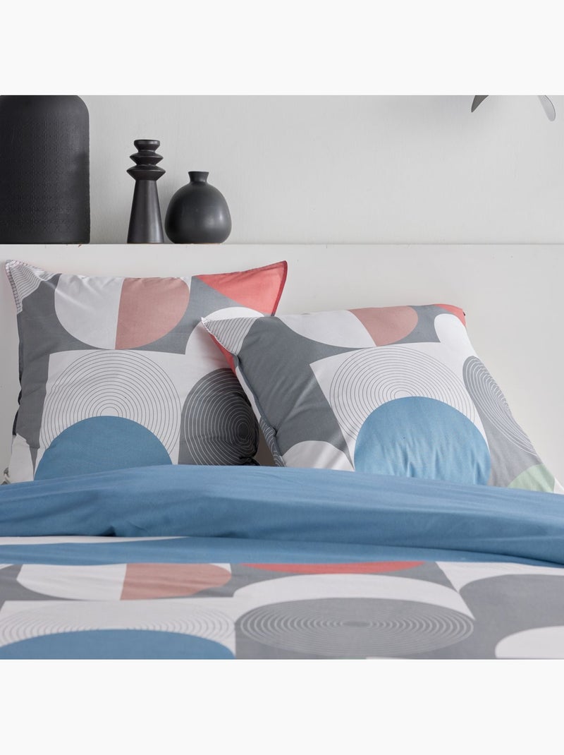 Parure de lit imprimé Graphique SUNSHINE FLAVIE gris anthracite - Kiabi