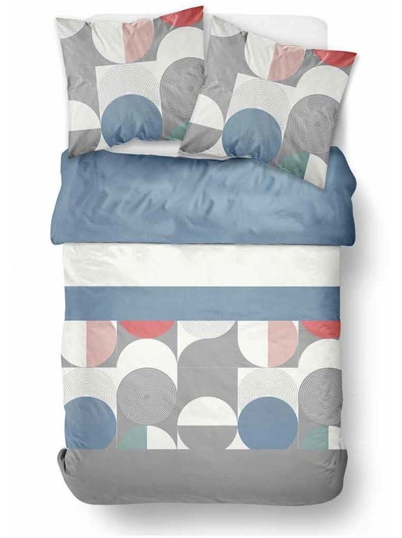 Parure de lit imprimé Graphique SUNSHINE FLAVIE gris anthracite - Kiabi