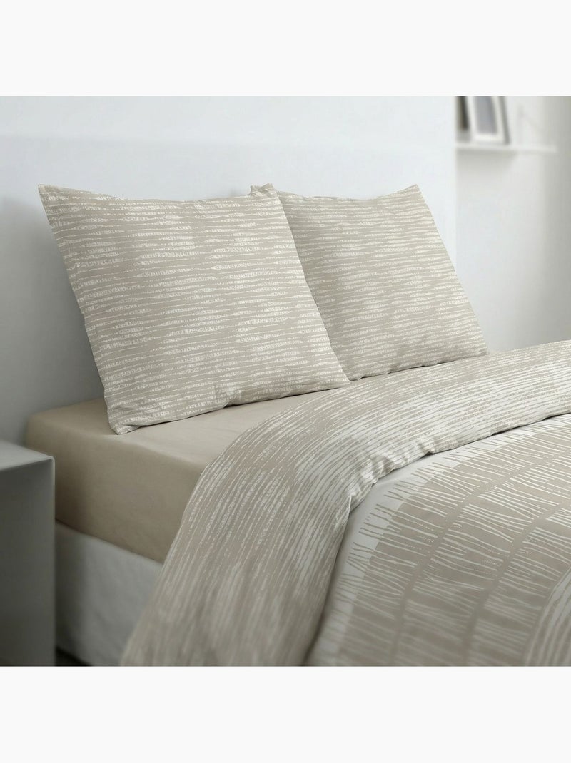 Parure de lit imprimé Graphique SUNSHINE FLORA Beige - Kiabi