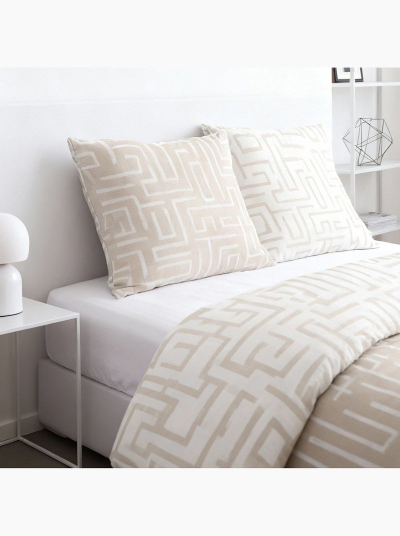 Parure de lit imprimé Graphique SUNSHINE GUSTAVE Beige - Kiabi
