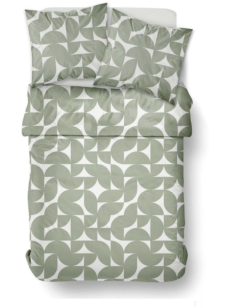 Parure de lit imprimé Graphique SUNSHINE JULIENNE Vert - Kiabi