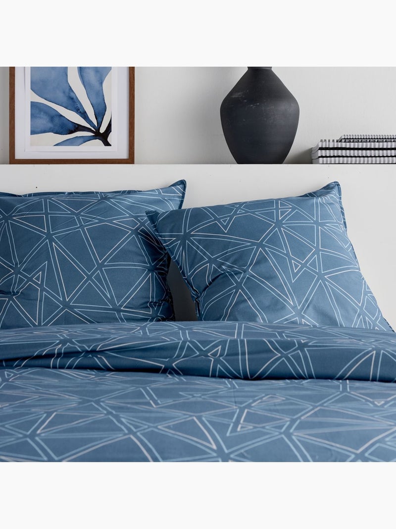 Parure de lit imprimé Graphique SUNSHINE LEONIE Bleu - Kiabi