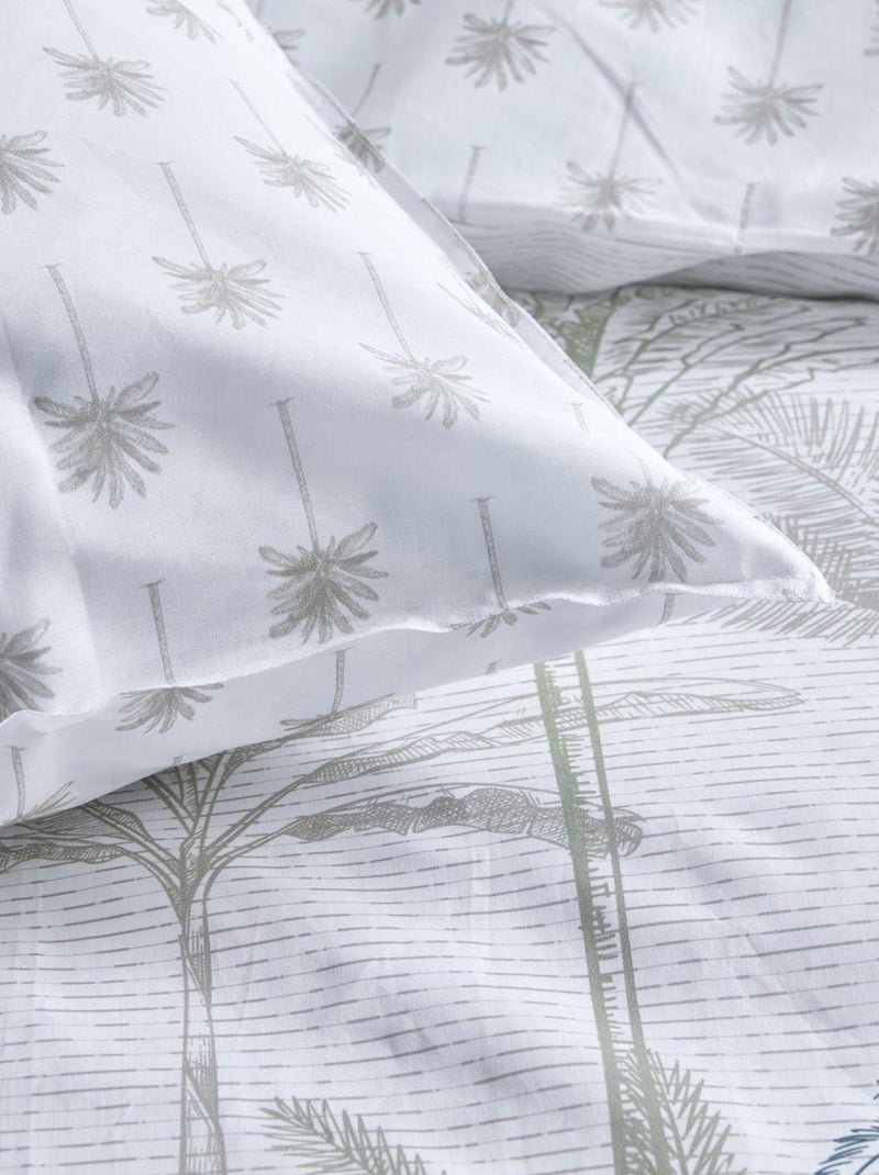 Parure de lit imprimé Hawaï Coton SUNSHINE DAPHNE Blanc - Kiabi