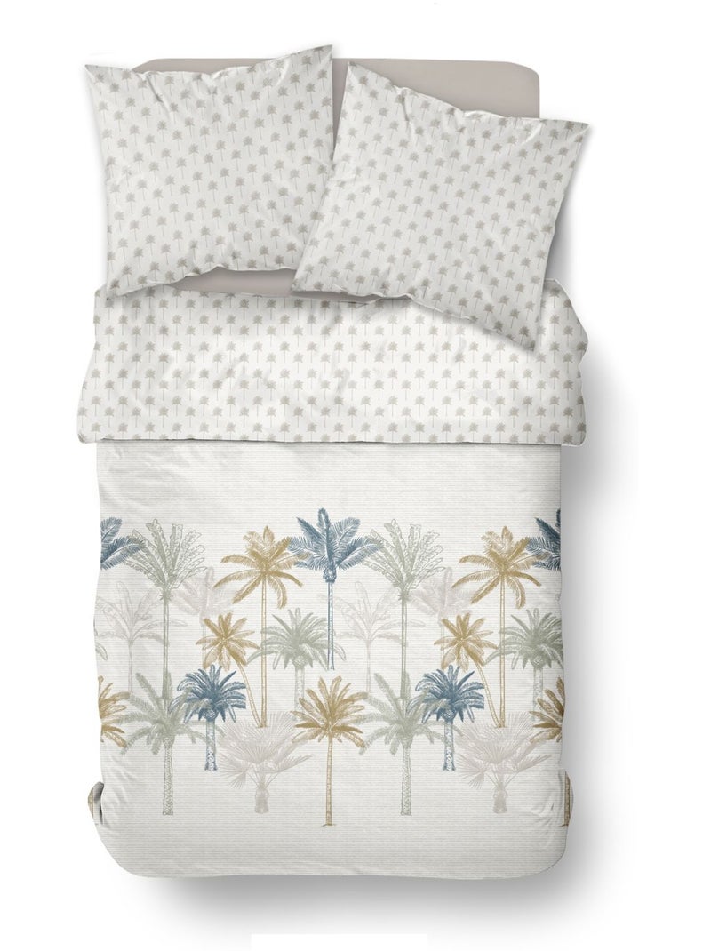 Parure de lit imprimé Hawaï Coton SUNSHINE DAPHNE Blanc - Kiabi