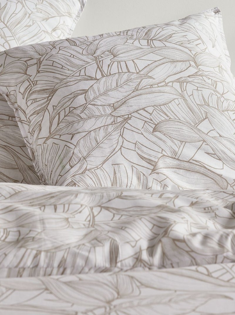 Parure de lit imprimé Jungle coton SUNSHINE GAÏA Blanc - Kiabi