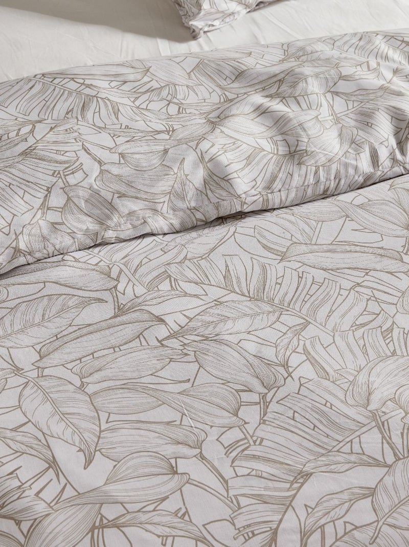 Parure de lit imprimé Jungle coton SUNSHINE GAÏA Blanc - Kiabi