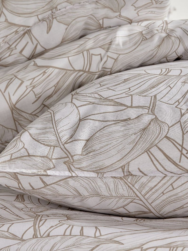 Parure de lit imprimé Jungle coton SUNSHINE GAÏA Blanc - Kiabi