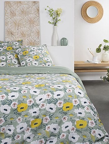 Parure de lit imprimé Jungle coton SUNSHINE JASPE