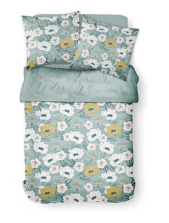 Parure de lit imprimé Jungle coton SUNSHINE JASPE
