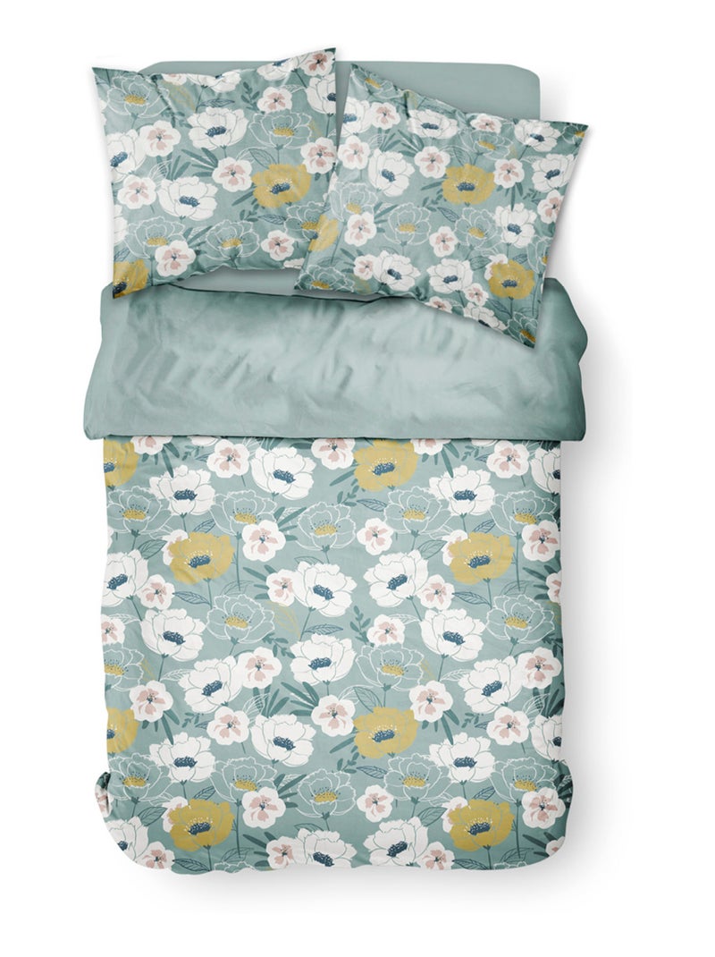 Parure de lit imprimé Jungle coton SUNSHINE JASPE Vert - Kiabi