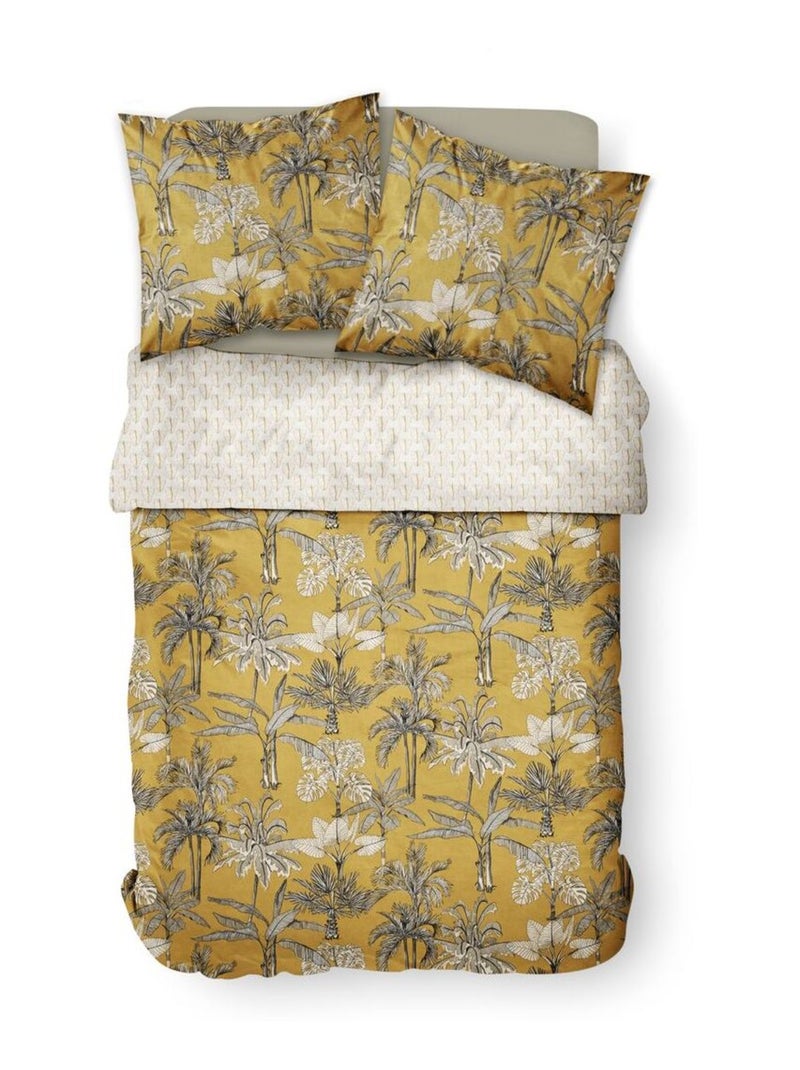 Parure de lit imprimé Jungle coton SUNSHINE LOUISA Jaune - Kiabi