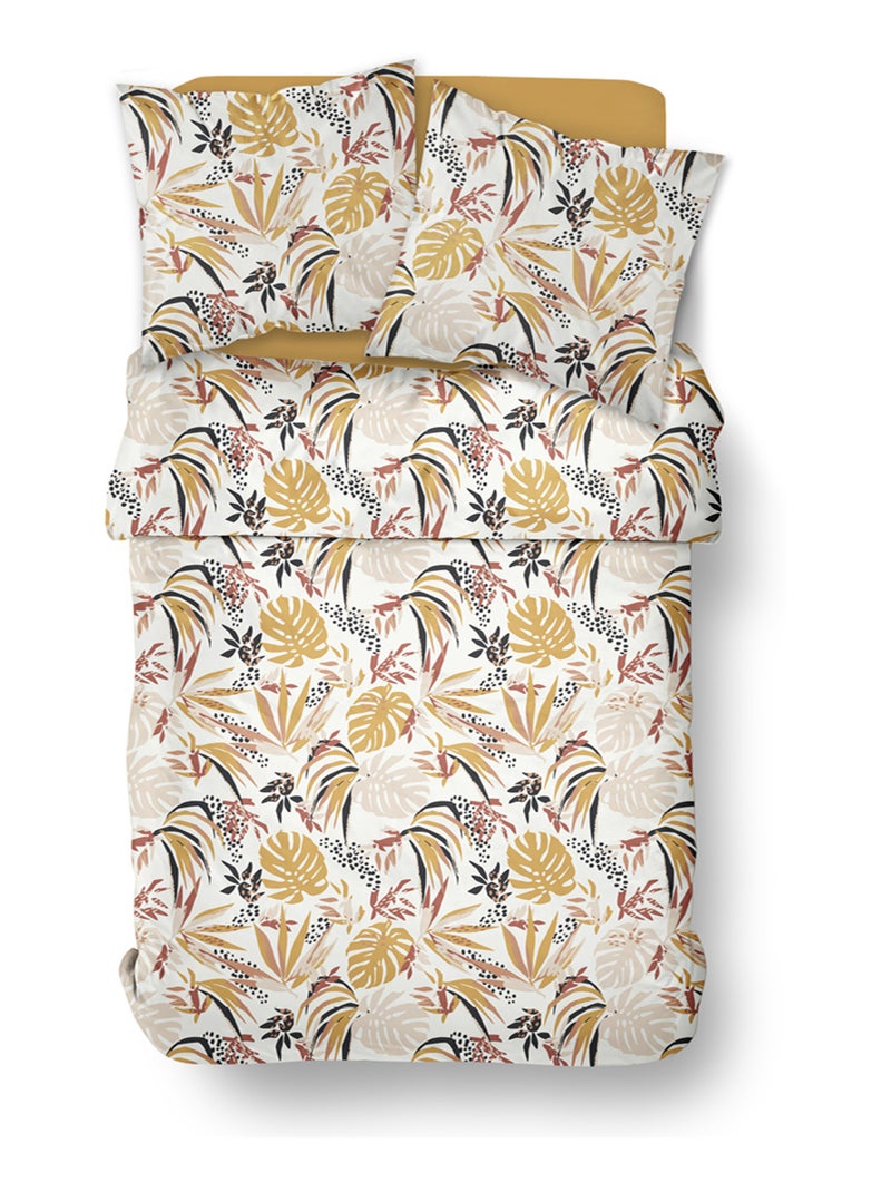 Parure de lit imprimé Jungle coton SUNSHINE ODILE Jaune - Kiabi