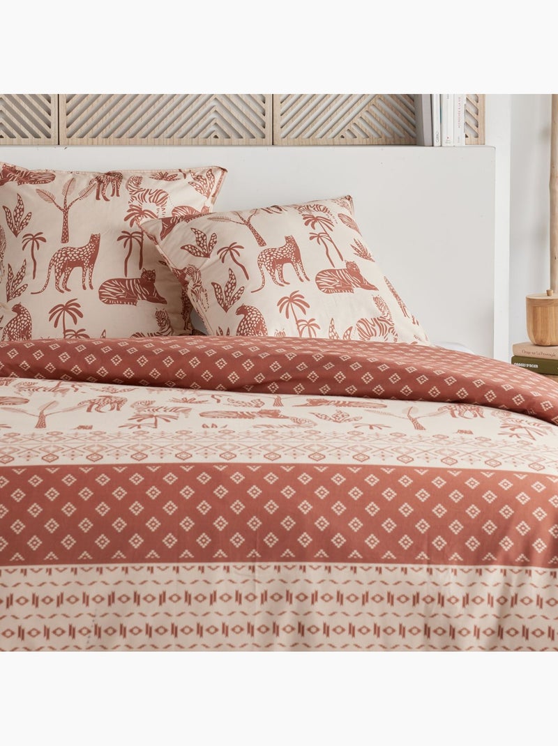 Parure de lit imprimé Jungle SUNSHINE BARNABE Rouge - Kiabi