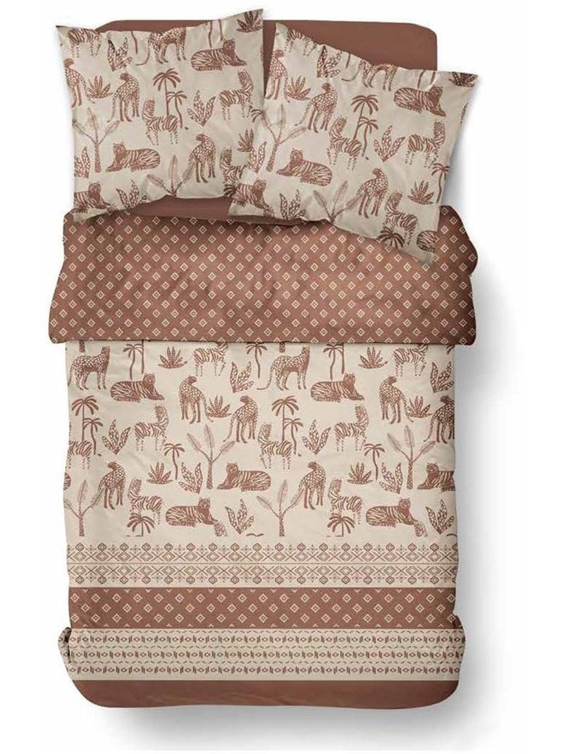 Parure de lit imprimé Jungle SUNSHINE BARNABE Rouge - Kiabi