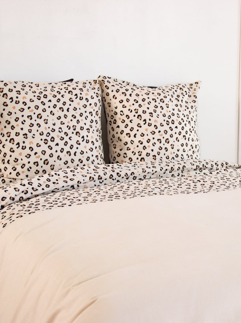 Parure de lit imprimé léopard - 2 personnes Beige - Kiabi