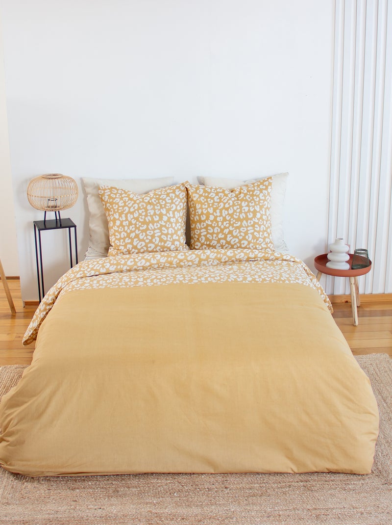 Parure de lit imprimé léopard - 2 personnes Beige - Kiabi