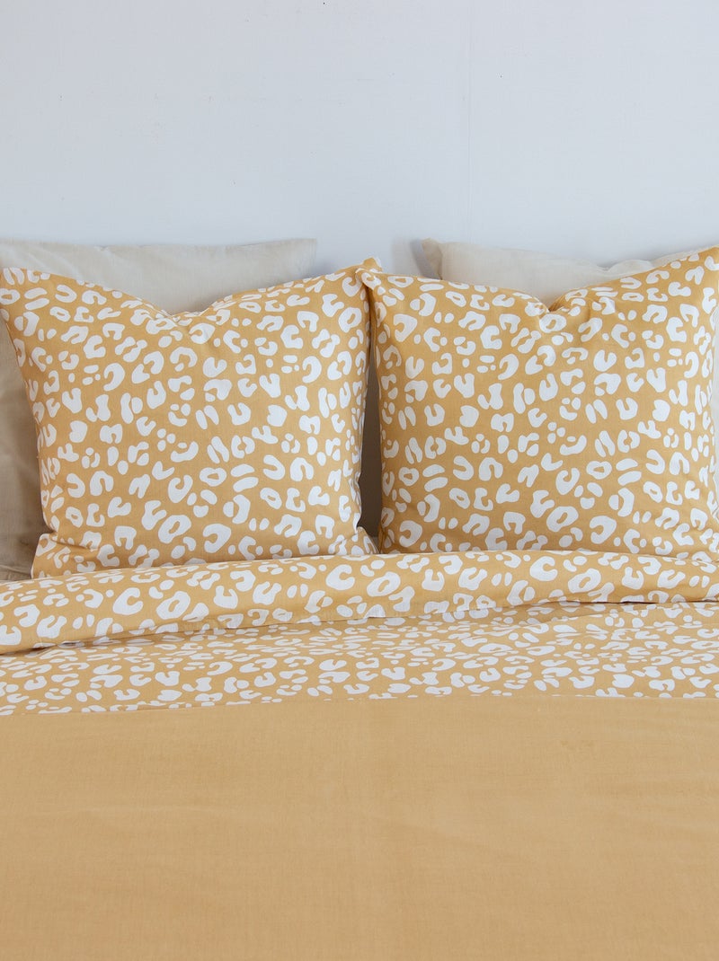 Parure de lit imprimé léopard - 2 personnes Beige - Kiabi