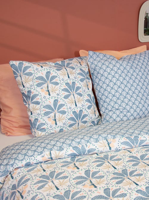 Parure de lit imprimé palmiers réversible - 2 personnes - Kiabi