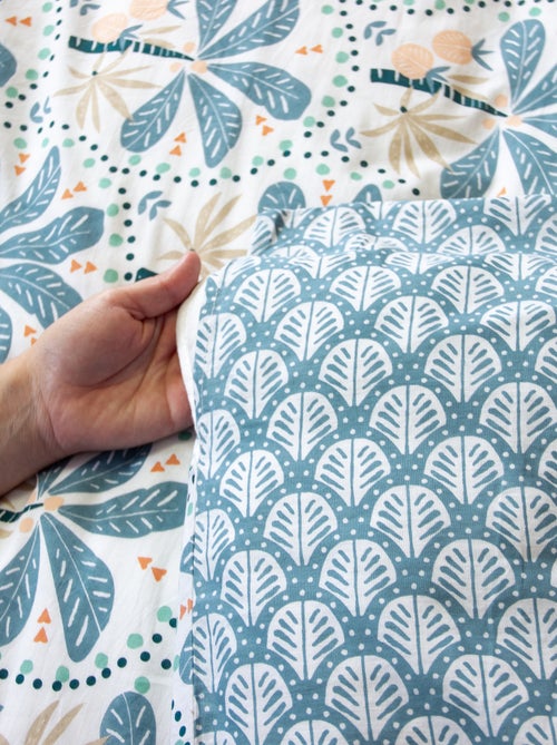 Parure de lit imprimé palmiers réversible - 2 personnes - Kiabi