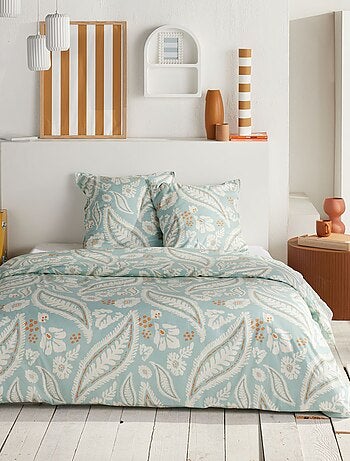 Parure de lit imprimé plumes - 2 personnes