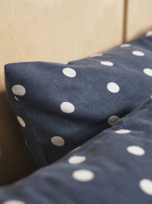 Parure de lit imprimé Pois coton FLANELLE - Kiabi