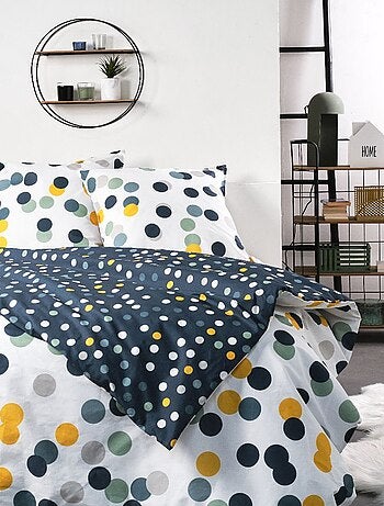Parure de lit imprimé Pois coton SUNSHINE SARA