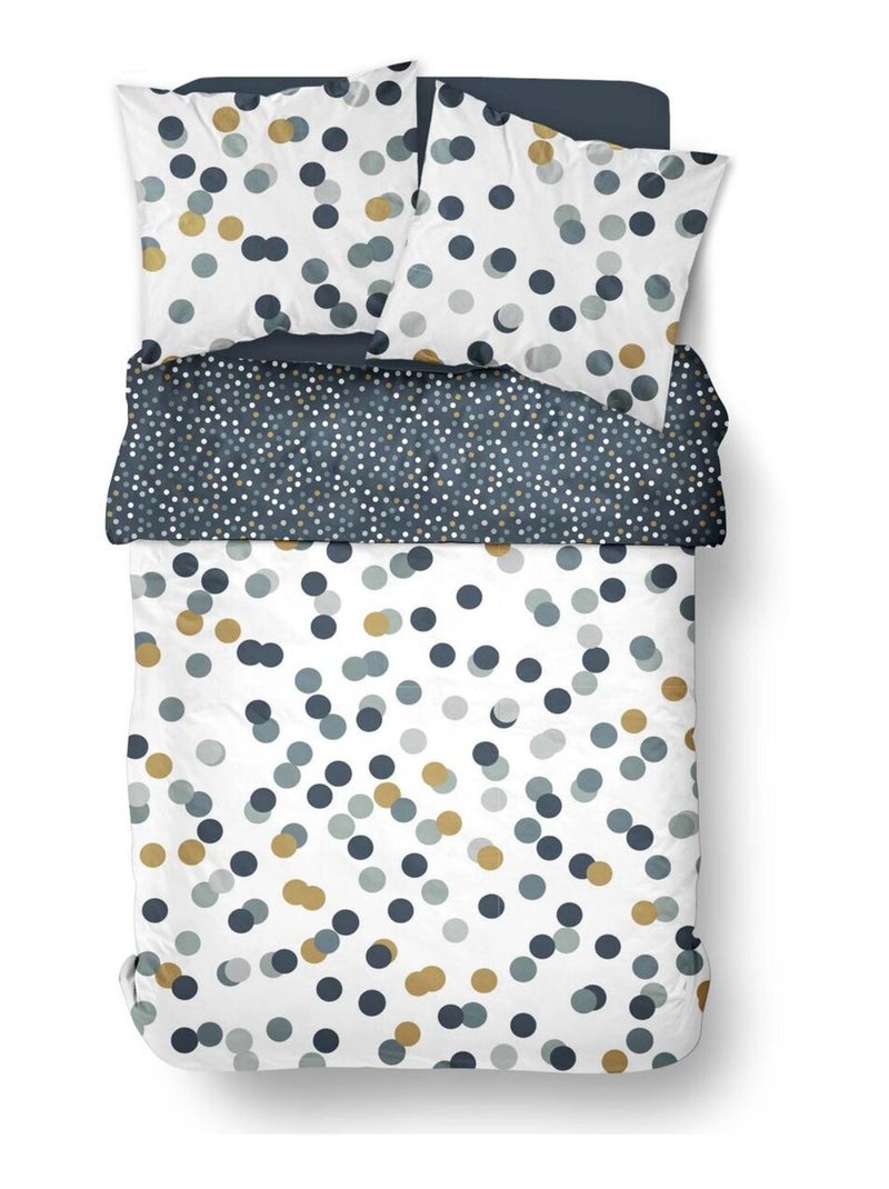 Parure de lit imprimé Pois coton SUNSHINE SARA Blanc - Kiabi