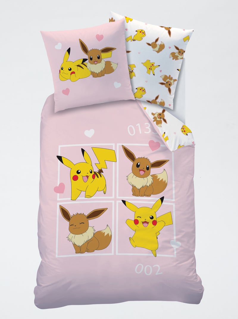 Parure de lit imprimé 'Pokemon' Rose - Kiabi