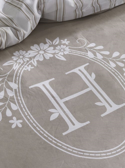 Parure de lit imprimé rayures coton CHARME - Kiabi