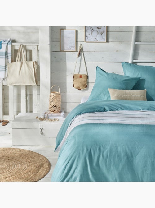 Parure de lit imprimé Rayures coton SEA SIDE - Kiabi