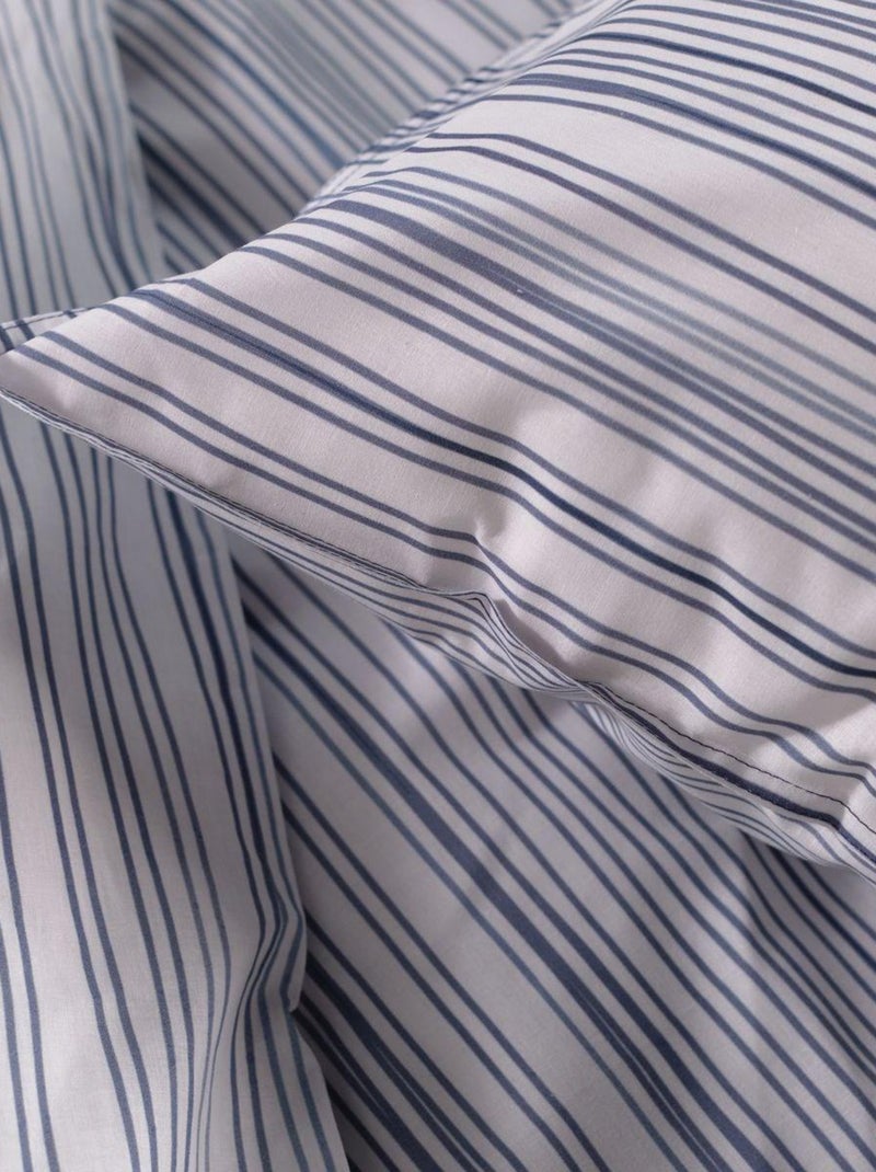 Parure de lit imprimé rayures coton SUNSHINE AURORE Blanc - Kiabi
