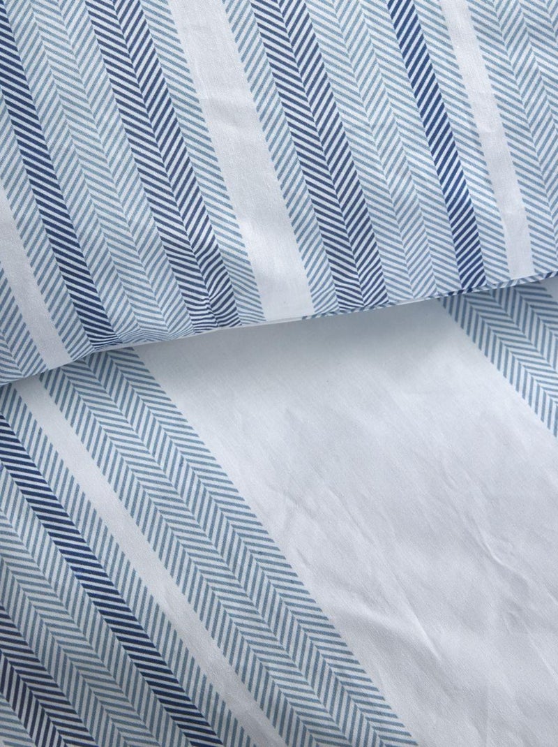 Parure de lit imprimé Rayures Coton SUNSHINE JEAN Blanc - Kiabi