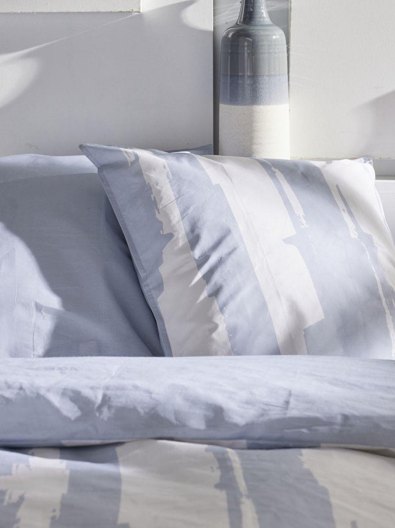 Parure de lit imprimé Rayures Coton SUNSHINE JOSH Bleu - Kiabi