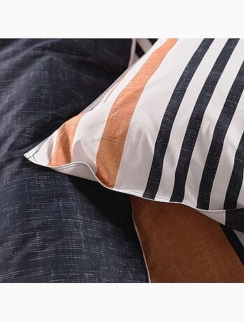Parure de lit imprimé rayures coton SUNSHINE LOUIS