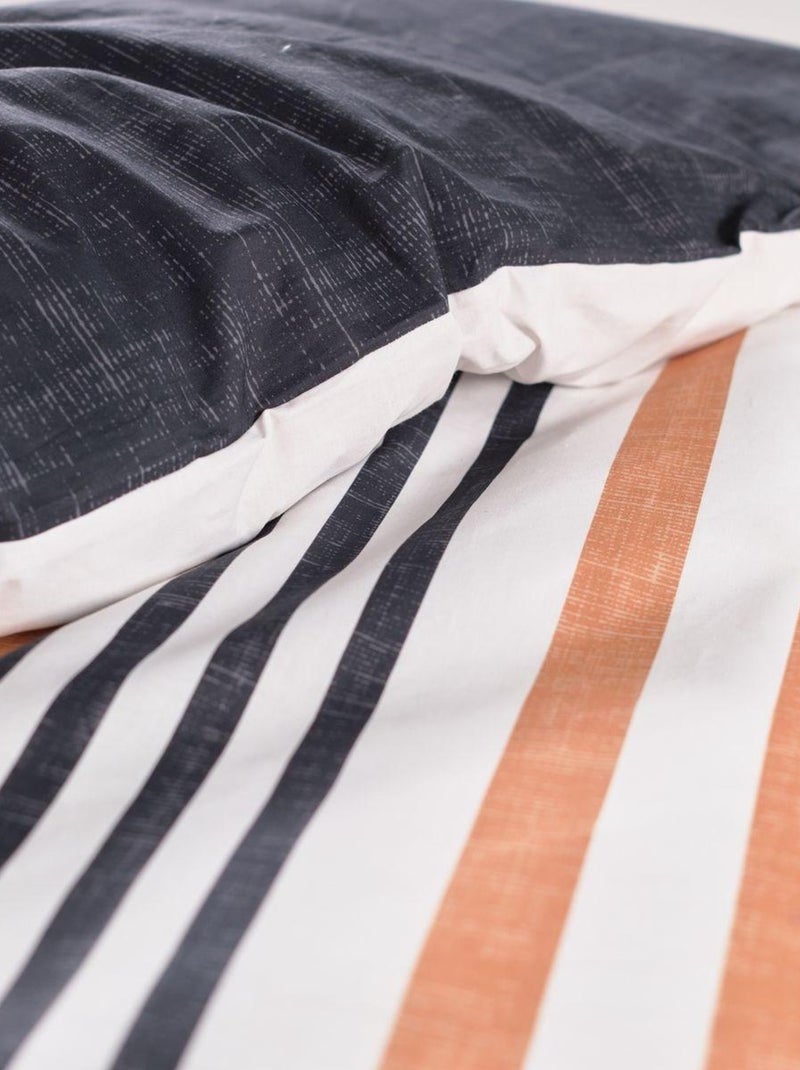 Parure de lit imprimé rayures coton SUNSHINE LOUIS Blanc - Kiabi