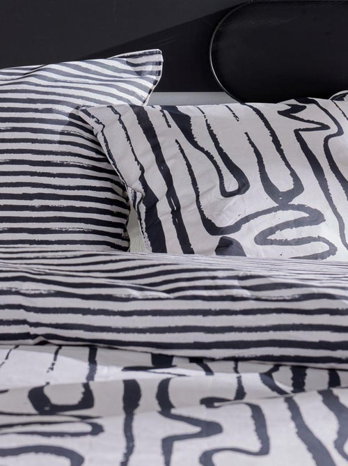 Parure de lit imprimé Rayures Coton SUNSHINE SALY - Kiabi