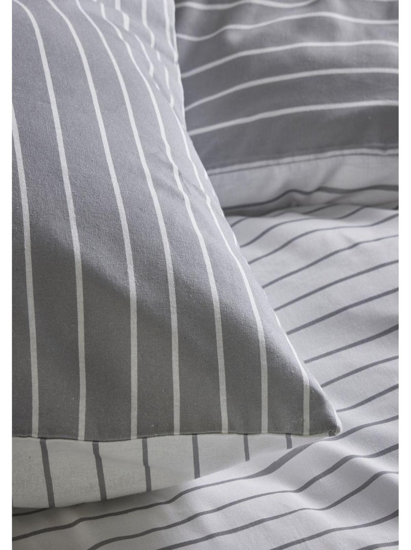 Parure de lit imprimé Rayures CRAZY JOY Gris - Kiabi