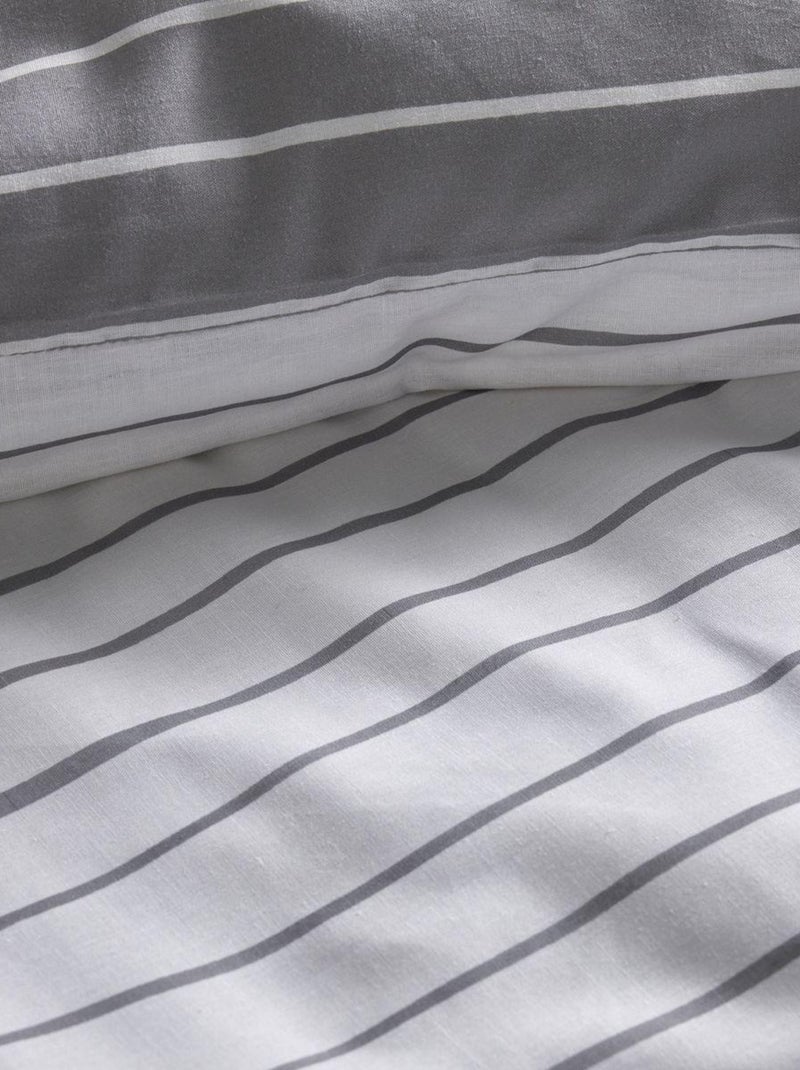 Parure de lit imprimé Rayures CRAZY JOY Gris - Kiabi