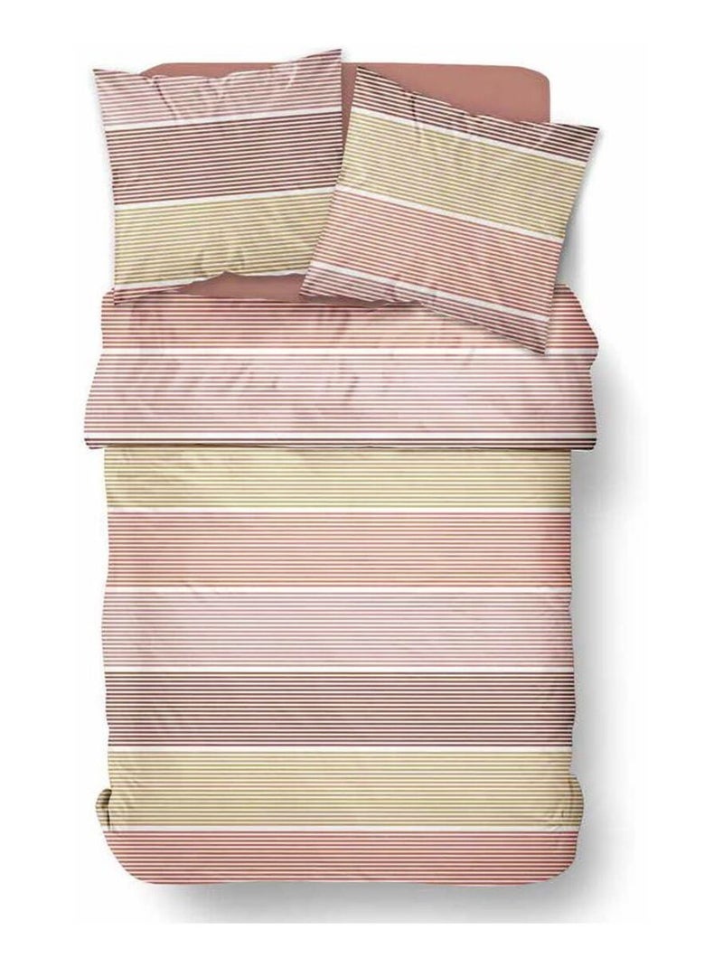 Parure de lit imprimé Rayures CRAZY OCTAVE Beige - Kiabi