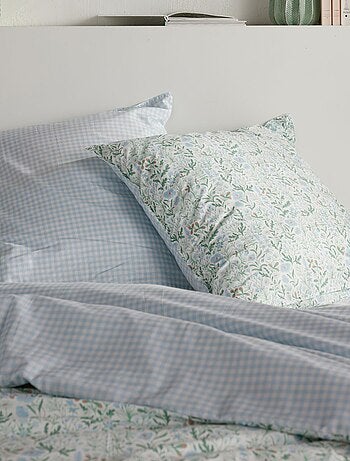 Parure de lit imprimé réversible vichy - 2 personnes