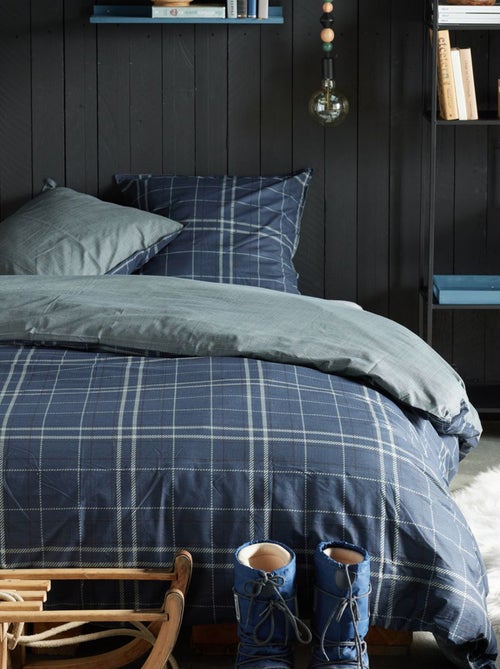 Parure de lit imprimé Tartan - 2 personnes - Kiabi